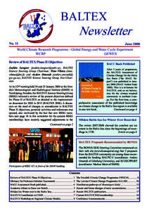 BALTEX  Newsletter No. 11  June 2008