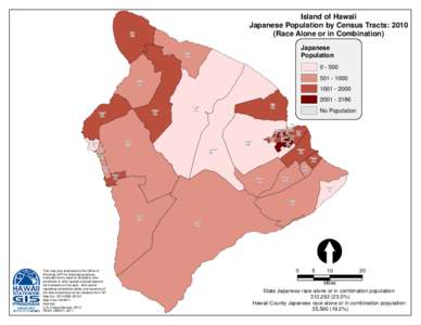 Island of Hawaii Japanese Population by Census Tracts: 2010 (Race Alone or in Combination) CT[removed]