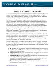 Teacher / Education policy / Student-centred learning / Teach For India / Education / Teaching As Leadership / Teach For America