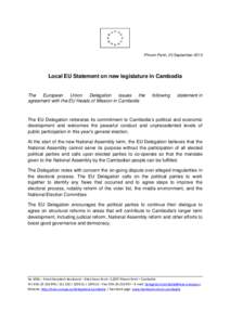 [removed]Local EU Statement on new legislature in Cambodia - A-