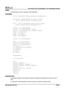 Perl versiondocumentation - IO::Uncompress::Gunzip  NAME IO::Uncompress::Gunzip - Read RFC 1952 files/buffers  SYNOPSIS