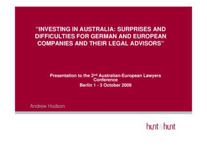 Microsoft PowerPoint - Aust-European Lawyers Conference Oct 09 [Compatibility Mode]