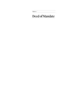 Chapter 4  Deed of Mandate Deed of Mandate