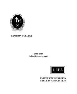 CAMPION COLLEGE[removed]Collective Agreement  UNIVERSITY OF REGINA