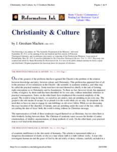 Christian soteriology / Orthodox Presbyterian Church / Christian philosophy / John Gresham Machen / Salvation / Grace / Fundamentalist–Modernist Controversy / John L. McKenzie / Christianity / Christian theology / Religion