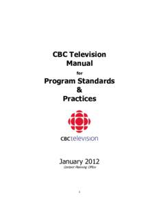 CBC Television Manual of Standards and Practices