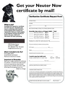 Neuter Now Certificate Request Form 2011.pub