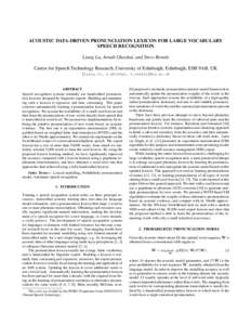 Speech recognition / Perceptron / Humanâ€“computer interaction / Computing / Science / Pronunciation Lexicon Specification / Computational linguistics / Automatic identification and data capture / Computer accessibility