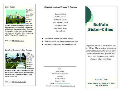 Erie Canal / 2nd millennium / Tver / Buffalo State College / Rzeszów / Sister Cities International / Horlivka / Dortmund / Siena / Geography of New York / New York / Buffalo /  New York