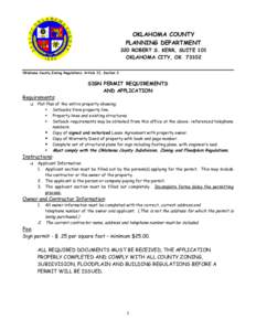 OKLAHOMA COUNTY PLANNING DEPARTMENT 320 ROBERT S. KERR, SUITE 101 OKLAHOMA CITY, OK[removed]Oklahoma County Zoning Regulations; Article II, Section 3