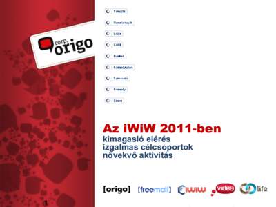 Az iWiW 2011-ben kimagasló elérés izgalmas célcsoportok növekvő aktivitás  1
