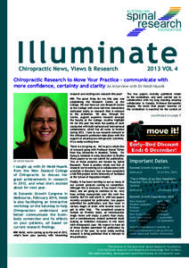 Illuminate Chiropractic News, Views & Research 2013 VOL 4  Chiropractic Research to Move Your Practice - communicate with