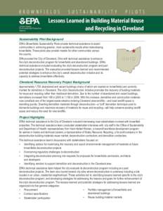 Lessons Learned in Building Material Reuse and Recycling in Cleveland