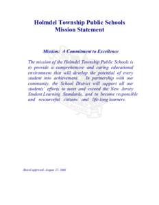 Microsoft Word - Mission Statement final Augustdoc