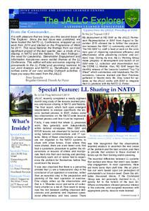 JOINT ANALYSIS AND LESSONS LEARNED CENTRE LISBON, PORTUGAL Volume 2, Issue 1 January 2011