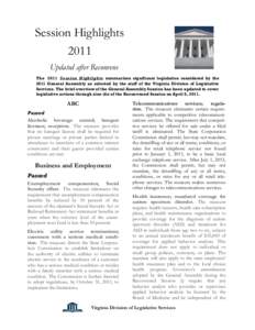 2011 Session Highlights updated after Reconvene.pub