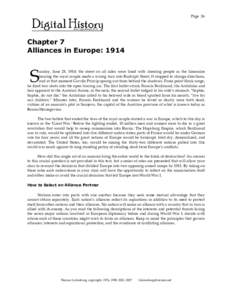 Page 26  Chapter 7 Alliances in Europe: 1914  S