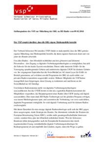 20100211_Stellungnahme des VSP zur SRG-Mitteilung zu HD Radio_