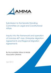 Submission to the Senate Standing Committee on Legal and Constitutional Affairs Inquiry into the framework and operation of Subclass 457 visas, Enterprise Migration