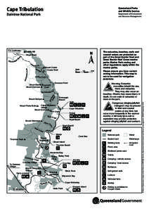 Map of Cape Tribulation, Daintree National Park.