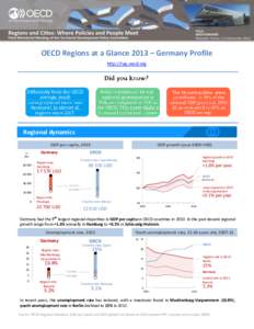 OECD Regions at a Glance 2013 – Germany Profile http://rag.oecd.org Regional dynamics GDP per capita, 2010 Germany