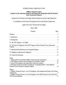 Offshore Financial Centers: A Report on the Assessment Program and Proposal for Integration with the Financial Sector Assessment Program; May 8, 2008