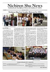 Nichiren Shu News Published by the Head Office of Nichiren Shu Buddhism & NOPPA December 1, 2013 　No. 199