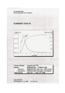 Migration FLG Test Summary: Run #1 1  Dipole BOMIBOMIUranine / 82Br