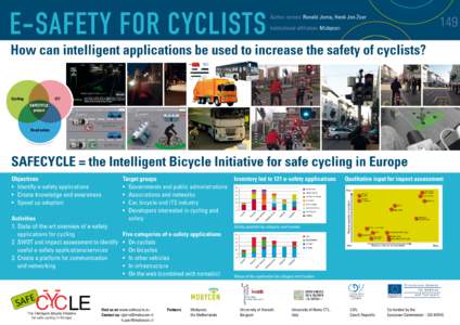 E-SAFETY FOR CYCLISTS  Author names: Ronald Jorna, Henk Jan Zoer 149