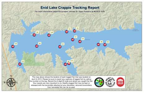 Enid Lake Crappie Tracking Report  For more information about this project, contact Dr. Glenn Parsons at[removed]151