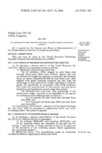 PUBLIC LAW[removed]—OCT. 15, [removed]STAT, 263 Public Law[removed]107th Congress