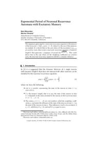 Exponential Period of Neuronal Recurrence Automata with Excitatory Memory