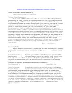 Southern Campaign American Revolution Pension Statements & Rosters Pension Application of Thomas Gaines S38721 Transcribed and annotated by C. Leon Harris The State of South Carolina towit On this twenty eighth day of No