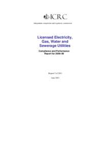 Licensed electricity, gas and water and sewerage utilities: Performance report for[removed]