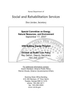 Energy policy / Environment / Energy service company / Osawatomie /  Kansas / Energy conservation / Energy / Sustainable building