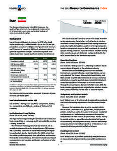 THE 2013 Resource Governance Index  Iran 100