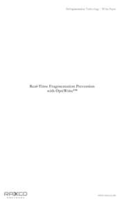 Defragmentation Technology | White Paper  Real-Time Fragmentation Prevention with OptiWrite™  www.raxco.com