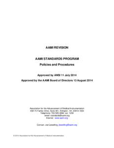 AAMI Standards Program Policies and Procedures[removed]11ANSI-approved revision)