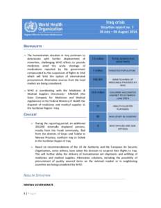 Iraq crisis  Situa on report no[removed]July – 04 August[removed]HIGHLIGHTS