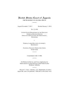 United States Court of Appeals FOR THE DISTRICT OF COLUMBIA CIRCUIT Argued November 7, 2013  Decided January 3, 2014