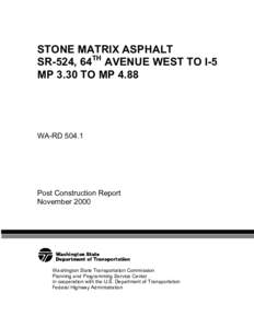 Stone Matrix Asphalt SR 524, 64th Ave W to I-5