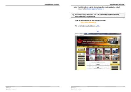 SME Registration User Guide  SME Registration User Guide Note: The LBD Website and the Online Reporting Web Application is best viewed with Internet Explorer Version 8+