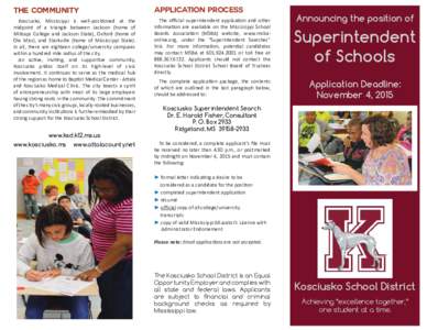 Kosciusko Supt Search Brochure.indd