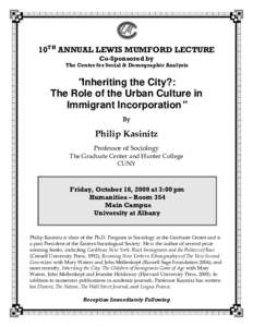 2ND  ANNUAL  LEWIS  MUMFORD  LECTURE