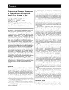 Research Environmental Exposure Assessment of Fluoroquinolone Antibacterial Agents from Sewage to Soil EVA M. GOLET,† IRENE XIFRA,‡ HANSRUEDI SIEGRIST,†