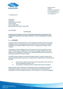 2.  Coking coal at less than adequate remuneration The ADRP Member confirmed that Customs and Border Protection concluded that coking coal was sold at less than adequate remuneration during the investigation period. Cus