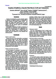 Photon Factory Activity Report 2002 #20 Part BChemistry 27A,B/2001G329  Sorption of Eu(III) by a Smectite Thin Film by XAFS and Voltammetry