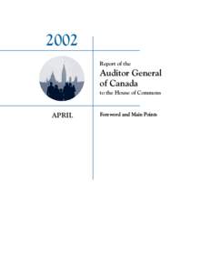 2002 Report of the Auditor General of Canada to the House of Commons