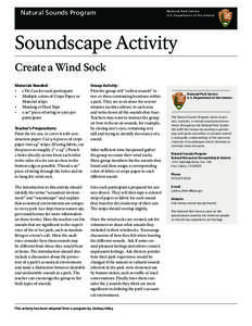 Natural Sounds Program  National Park Service U.S. Department of the Interior  Soundscape Activity