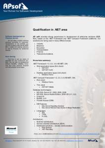 Qualification of AP soft .NET team